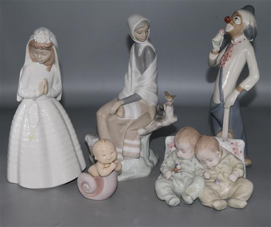 Lladro twins and four other similar group figures